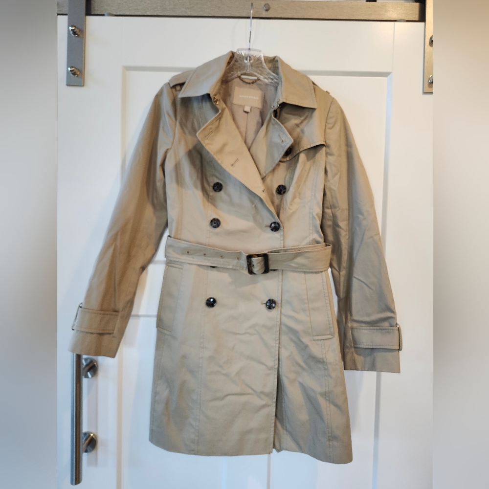 Banana Republic Khaki Double-Breasted Trench Coat
